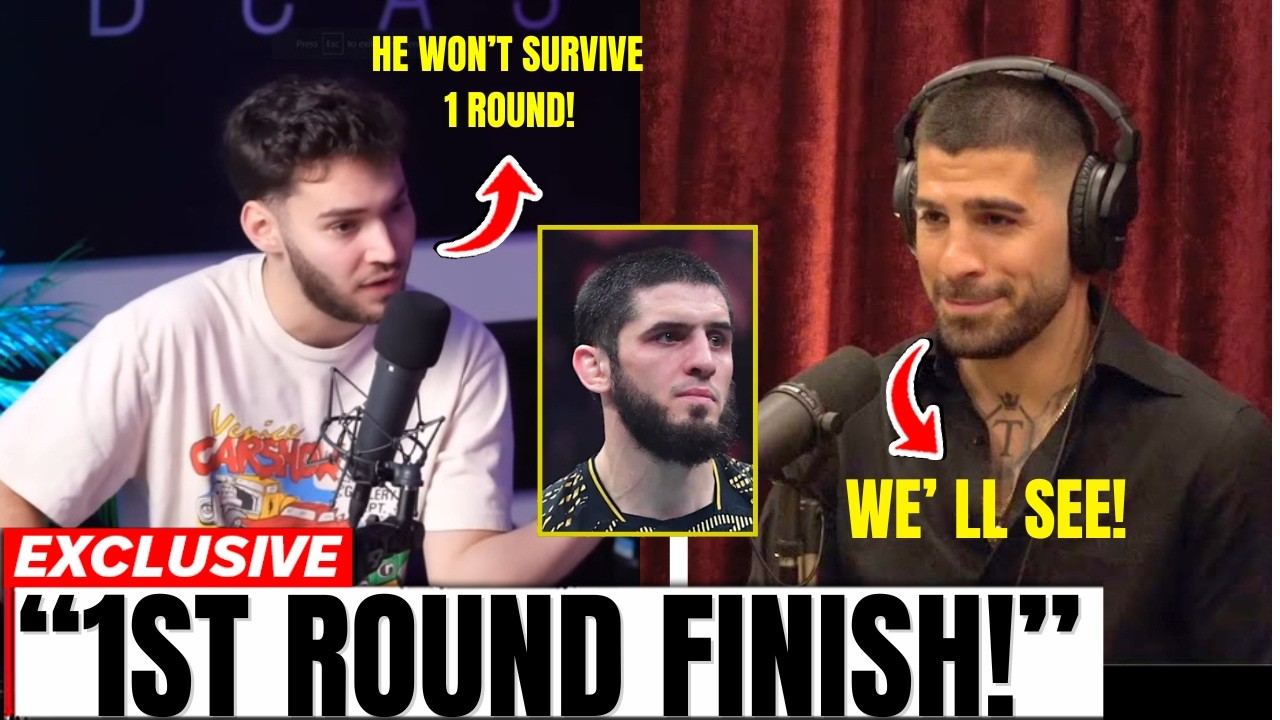 “FIRST-ROUND KO!” Adin Ross Predicts Topuria vs. Makhachev Ends Fast!