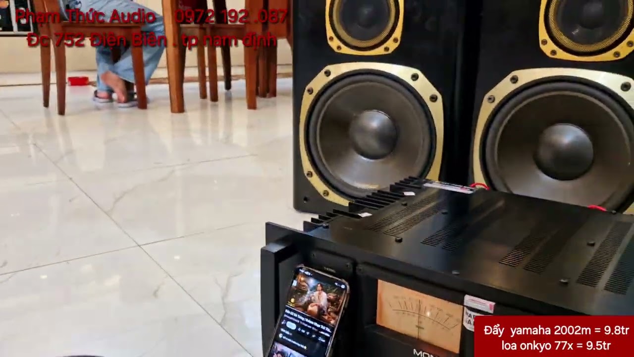 Báo giá Đẩy yamaha 2002M và loa onkyo 77x  nghe nhạc karaoke tốt