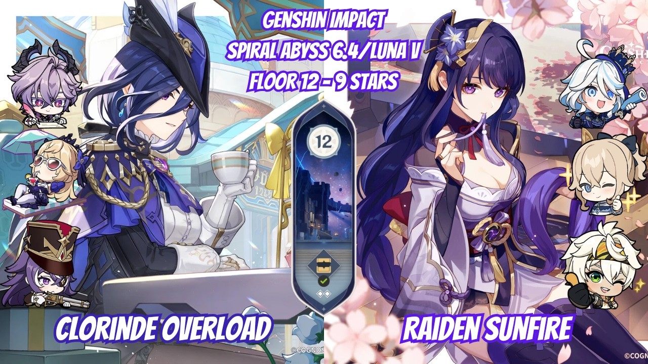 C1 Clorinde Overload & C6 Raiden Sunfire | Spiral Abyss 6.4/Luna V – Genshin Impact