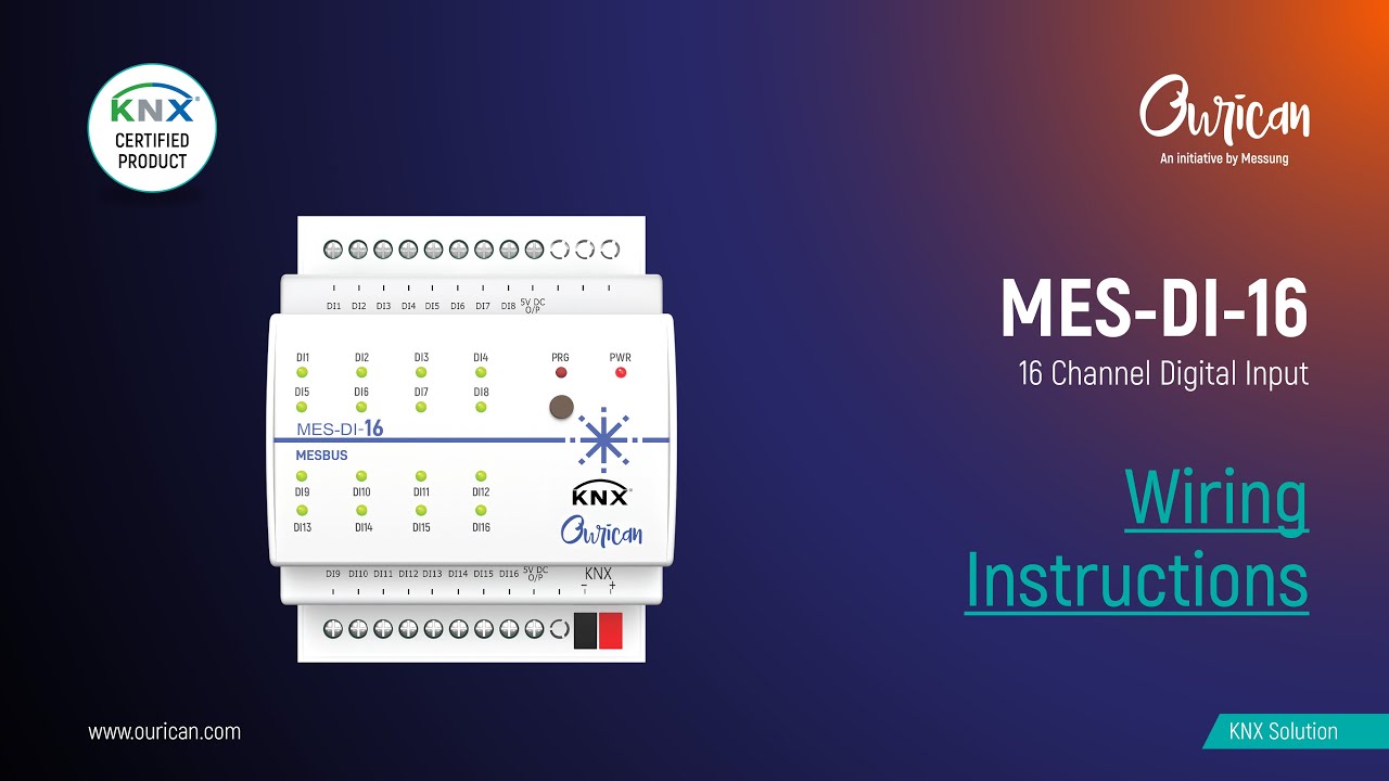 MES-DI-16 | Wiring Instructions | Messung Ourican | #OuricanAutomation