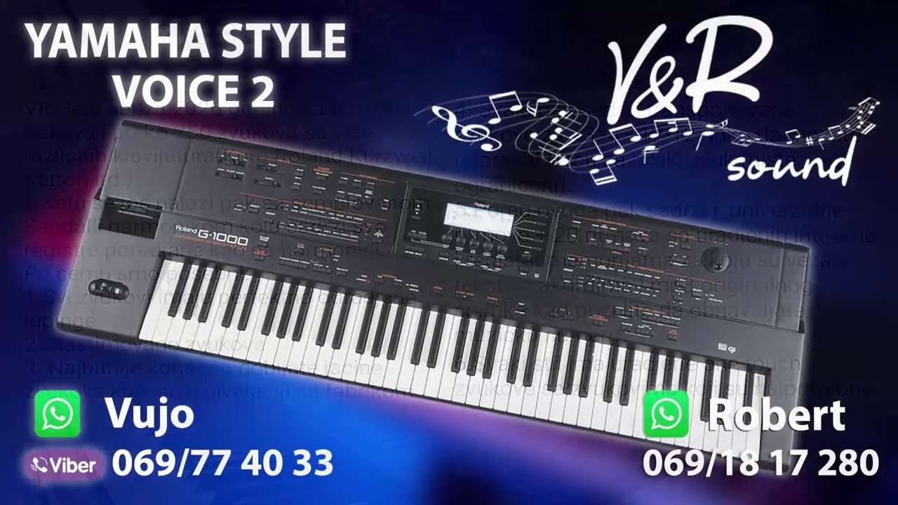 Yamaha Genos VR set 2026, zvukovi komplet 2 za sve Yamahine klavijature