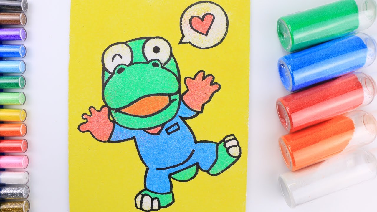 sand coloring art & drawing ㅣ Pororo 뽀로로 크롱 색모래 색칠놀이 색깔놀이 아동미술 샌드아트 귀여운 캐릭터 그리기 색칠공부