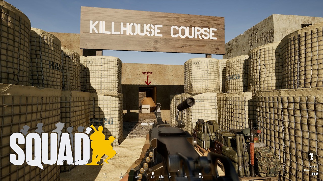 FN Minimi Belt-Fed Light Machine Gun | Squad Killhouse Weapons Showcase | 2160p