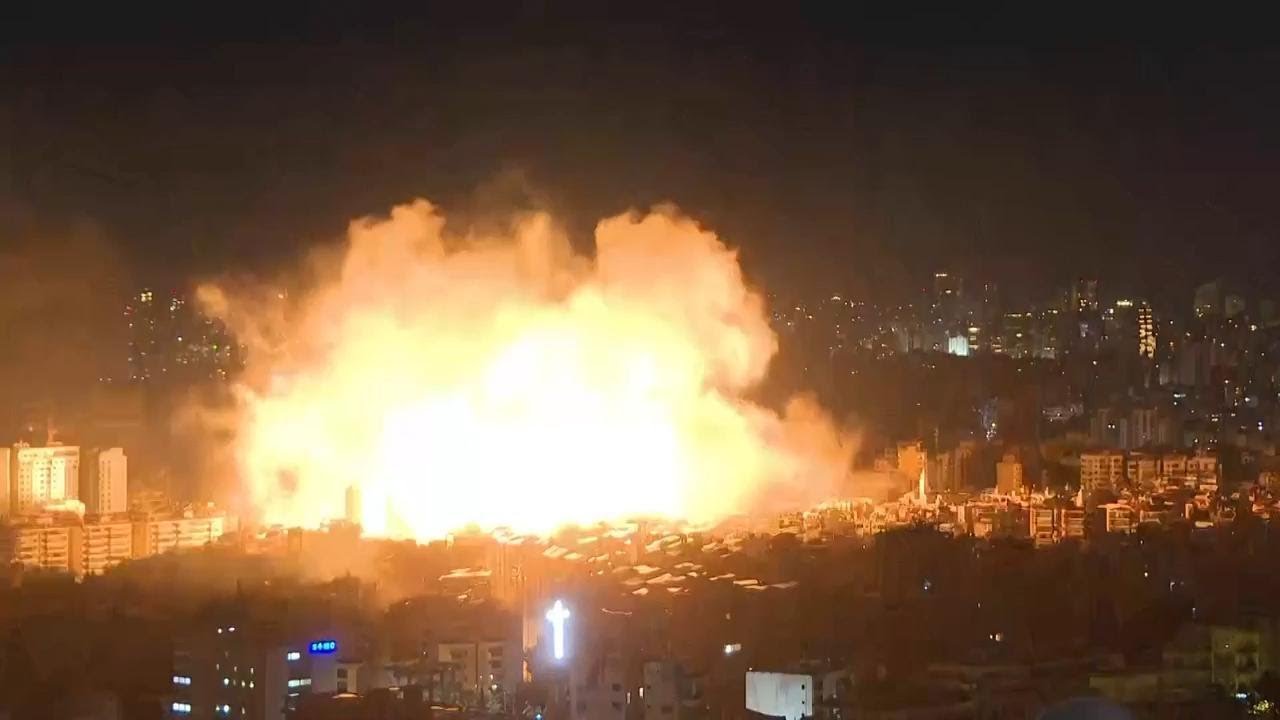 Israel strikes Beirut after Hezbollah fires 250 rockets into Israel