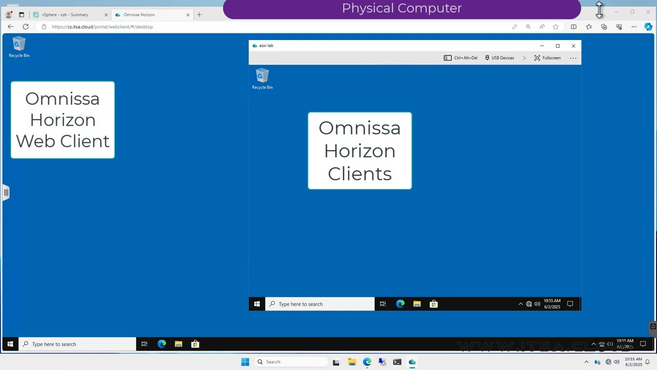 VMware/Omnissa Horizon Client vs Web Client.