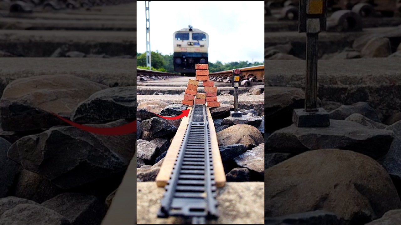 Real Train vs Brick Tunnel on Railway Track | Indian Railways WDG4 Locomotive
