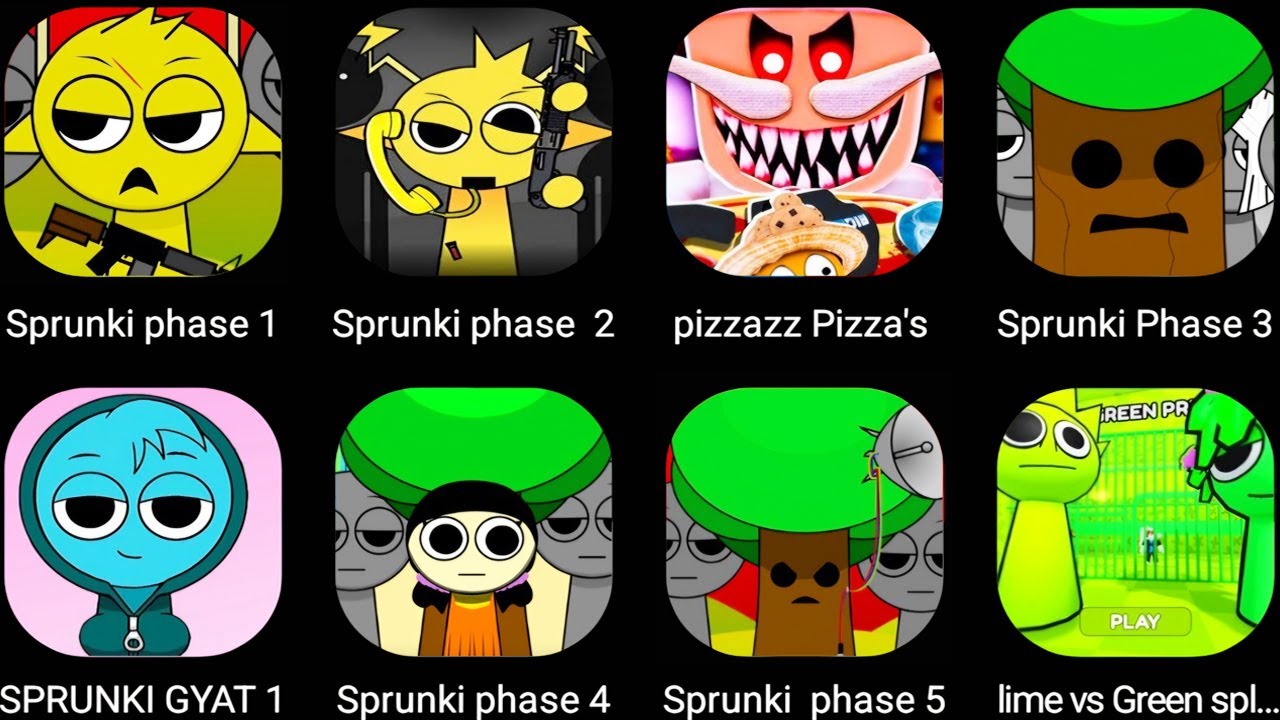 SPRUNKI  ALL Phase 1-6,ROBLOX,SIREN COP'S PRISON,SPLANKI'S HOUSE RUN,Escape Papa Pizza's Pizzeria
