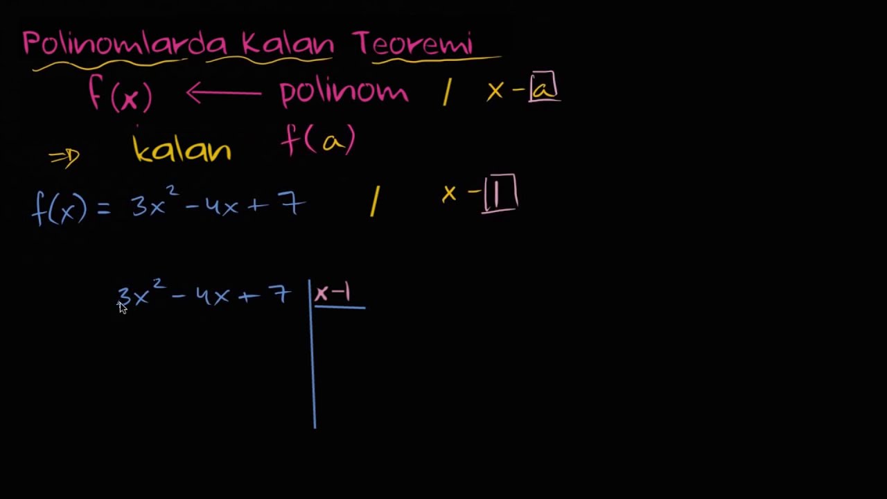 Polinomlarda Kalan Teoremi (Cebir / Polinomlar)