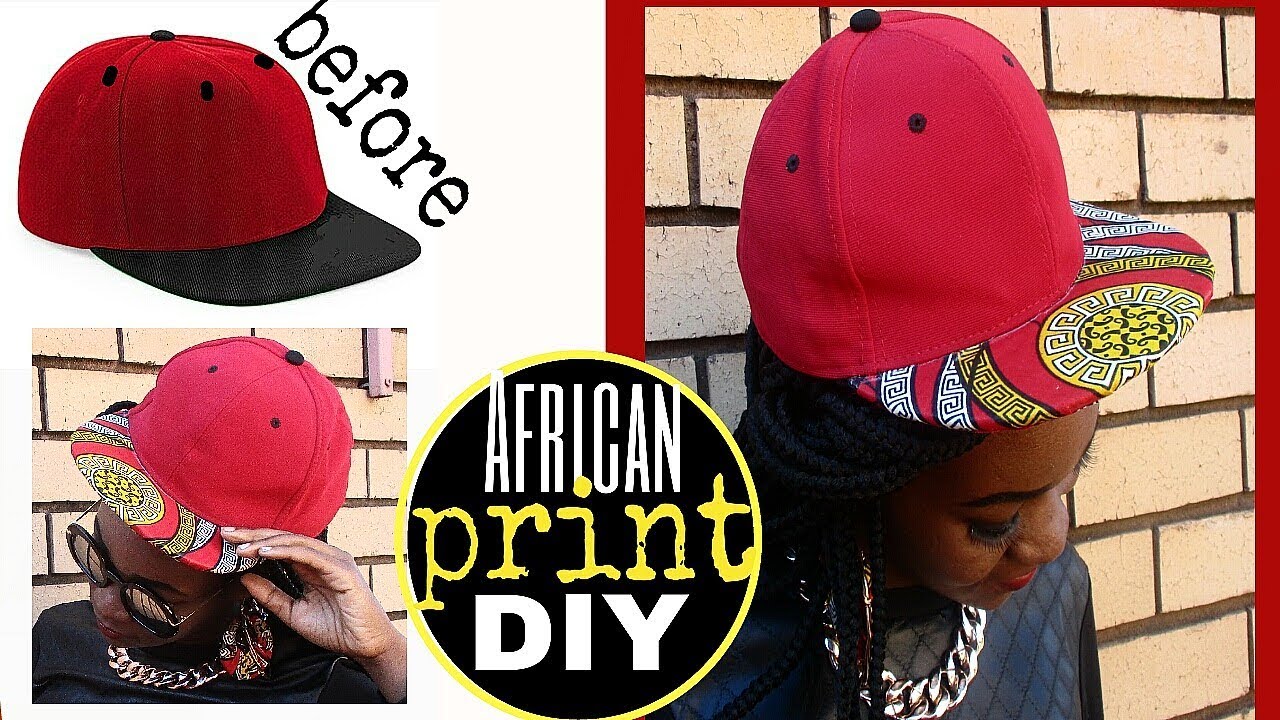 how I customized my Flatbase/baseball cap with fabric(African print)