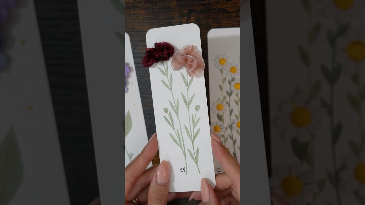 Making my carnation ribbon art bookmark #shorts #carnation #ribbonart #handmadebookmark #papercraft