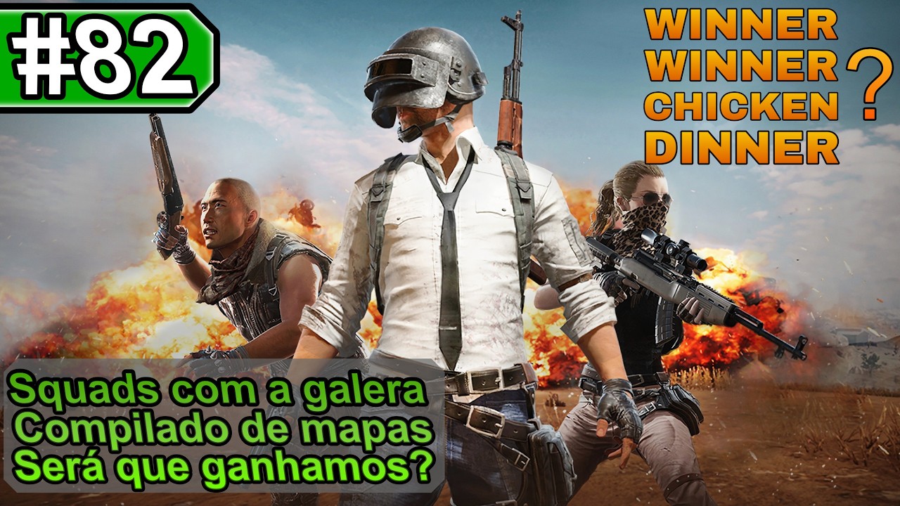 Playerunknown's Battlegrounds #ep82  - Partidas em Squad! Winner Winner talvez?