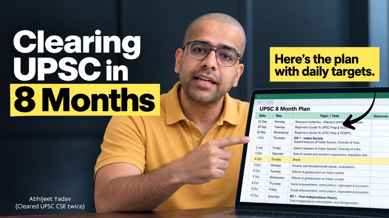 8 Months Plan with Daily Targets | Strategy for UPSC CSE 2027