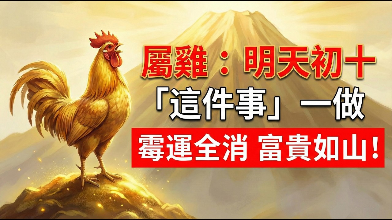 【屬雞】明天26號，大年初十是大地的生日，只要你做對「這件事」，霉運石沉大海，馬年富貴如大山！#屬雞2026運勢 #2026生肖雞運勢 #大年初十 #轉運招財 #財運佈局 #化解霉運 #風水 #地日