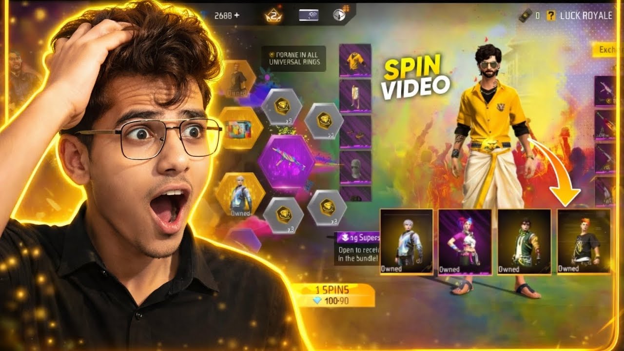 HOLI RING EVENT FREE FIRE SPIN TODAY 😲 | FREE FIRE NEW EVENT | FF NEW EVENT | FF NEW EVENT TODAY 