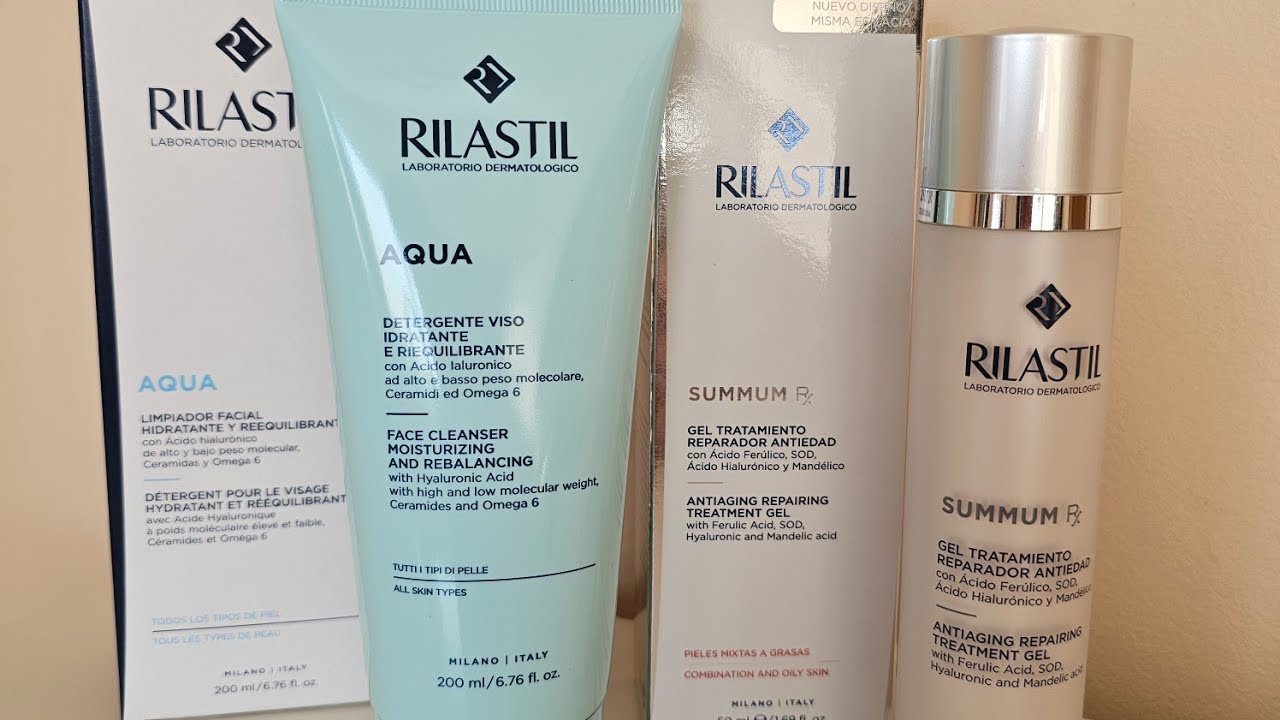 Cosmética de Farmacia PART2. RILASTIL Limpiador fluido AQUA y anti-edad SUMMUM R/X. Opinión, precios