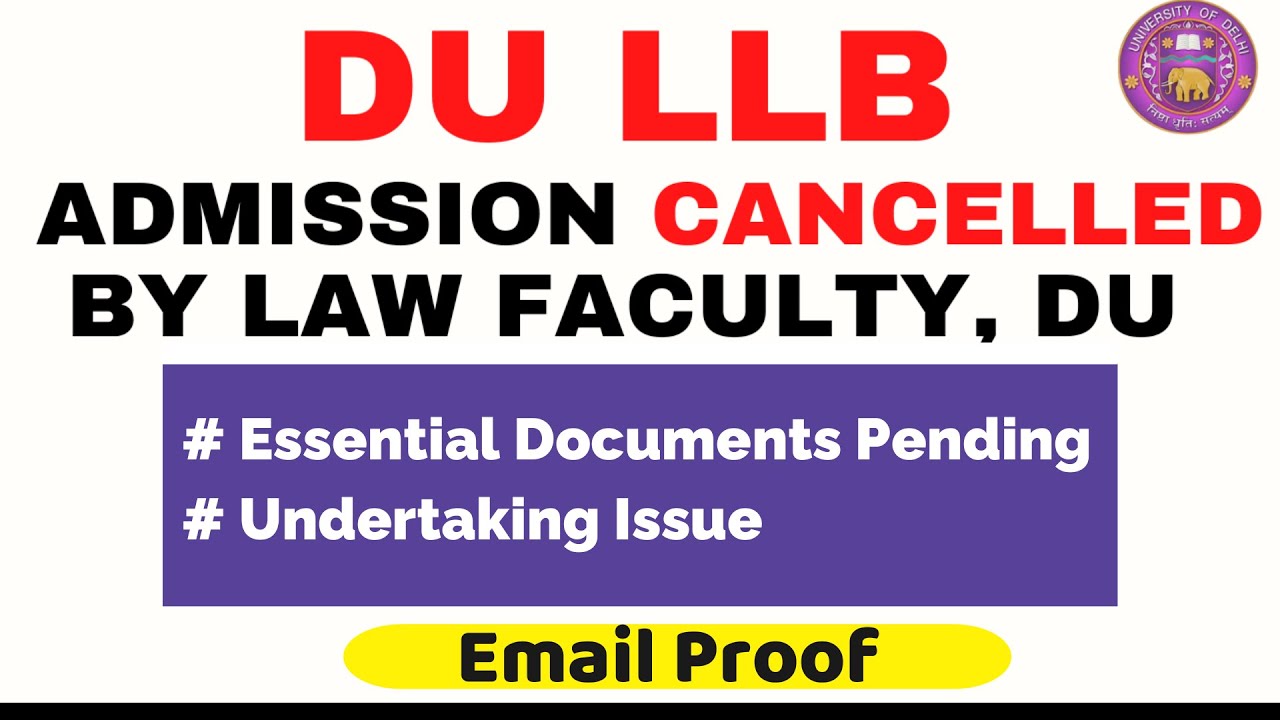 Email Received For Admission Cancellation - Undertaking Issue