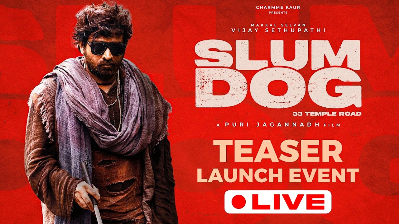 🔴LIVE: SlumDog - 33 Temple Road Teaser Launch Event | Puri Jagannadh | Vijay Sethupathi, Tabu | TFPC