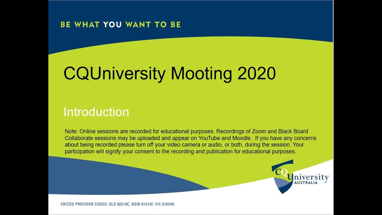 CQU Law Society Mooting. Introduction.