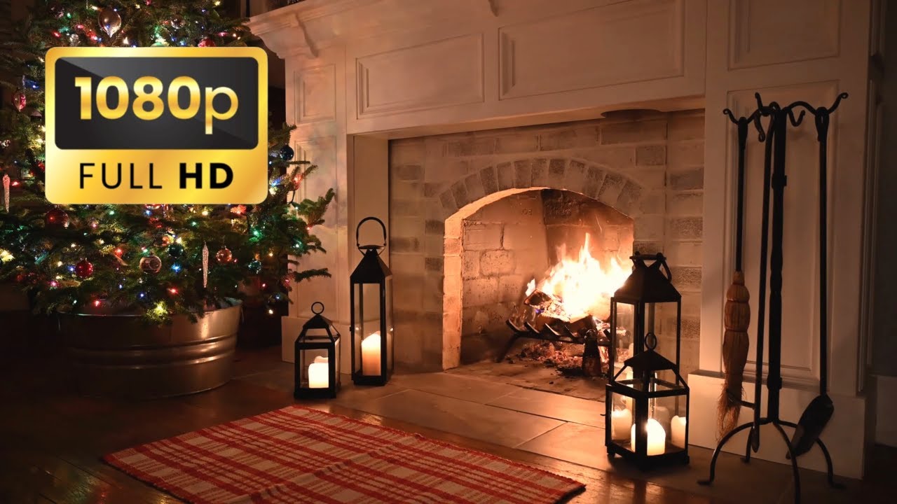 🔥10 Hours - Christmas Fireplace Burning & Crackling Fire Sounds with Burning Logs NO ADS🔥
