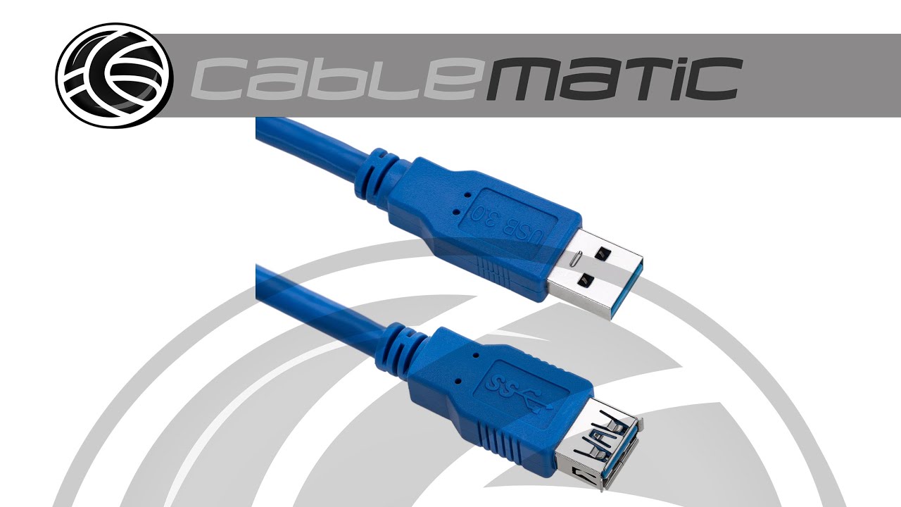 Cable alargador USB 3.0 de 1 m tipo A Macho a Hembra azul - distribuido por CABLEMATIC &reg;