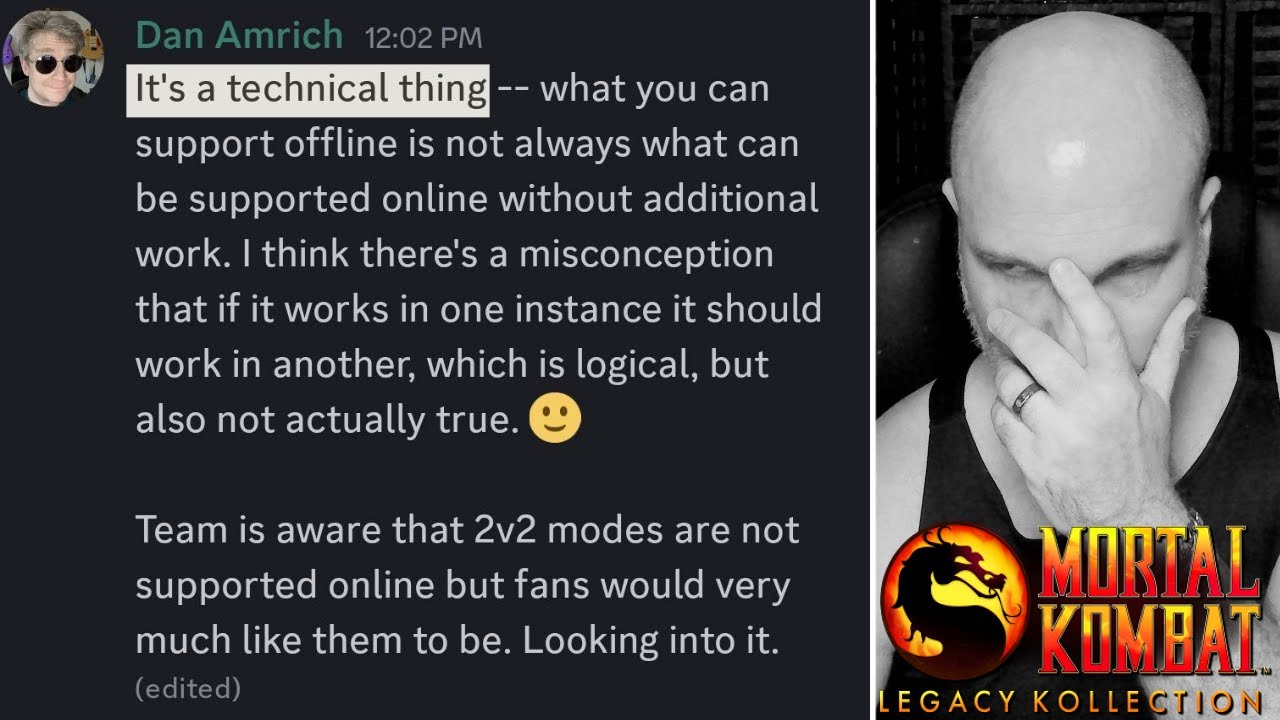 U ARE A JOKE! How Are You Unable To Allow 2v2 In Mortal Kombat Legacy Kollection Games Like UMK3-MKT