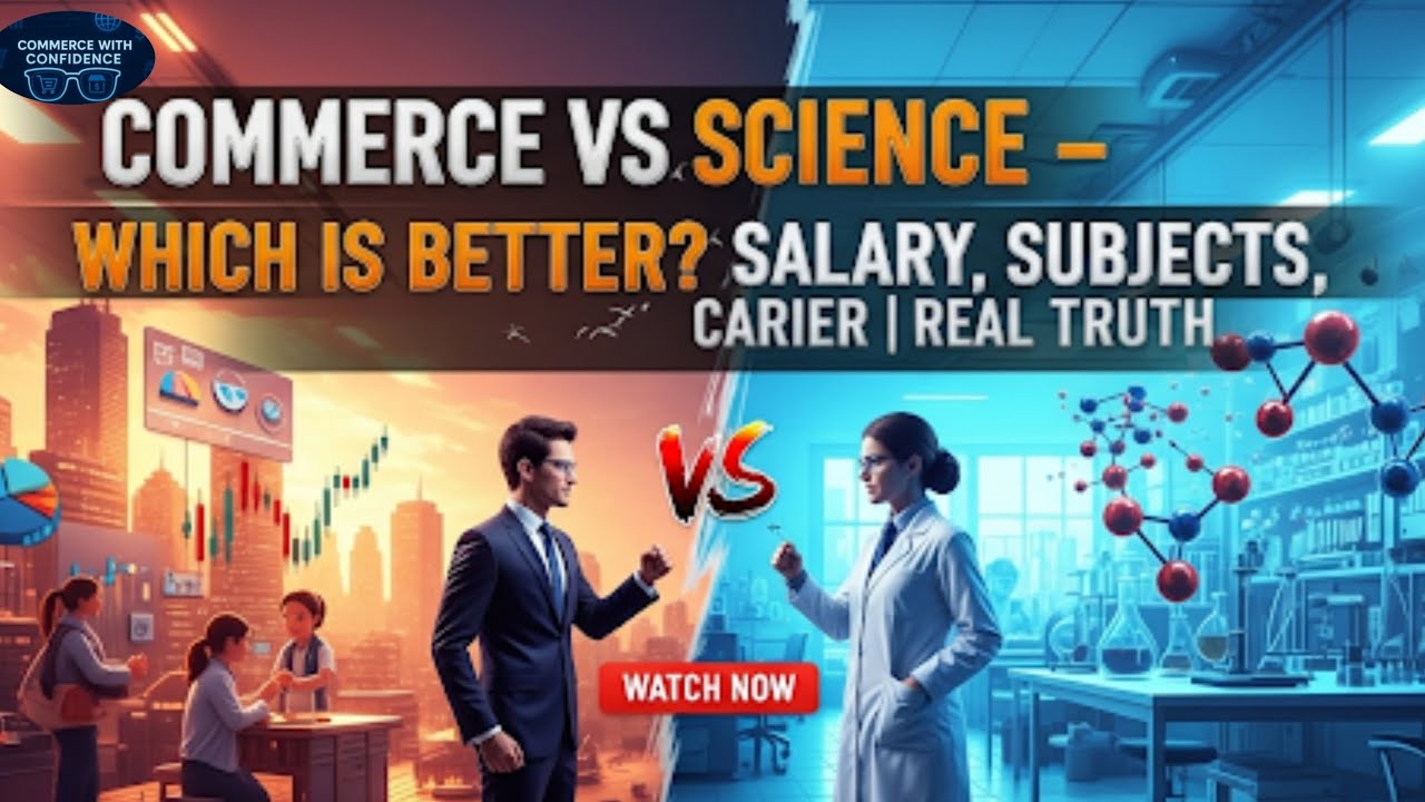 Commerce vs Science&ndash;Which Is Better?Salary, Subjects,Career|Real Truth✅|By: Commerce with Confidence
