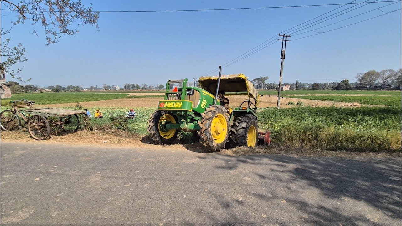 Johndeere 5210 4wd geir pro তে এক বিঘা জমিতে A3 কতো মিনিট লাগে চাষ দিতে .