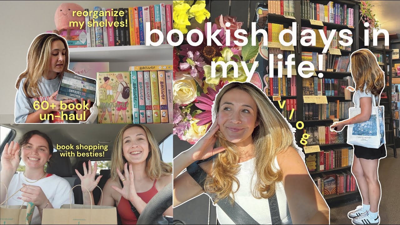 60+ book un-haul, book shopping, and reorganizing my shelves (bookish days in my life!) 🛍️🧚🏻‍♀️📚