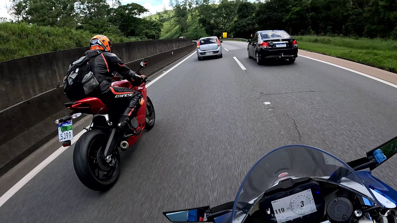 QUANDO VOCÊ ENCONTRA UM DOIDO DE DUCATI NA ANHANGUERA - PANIGALE V4S E DUCATI 959