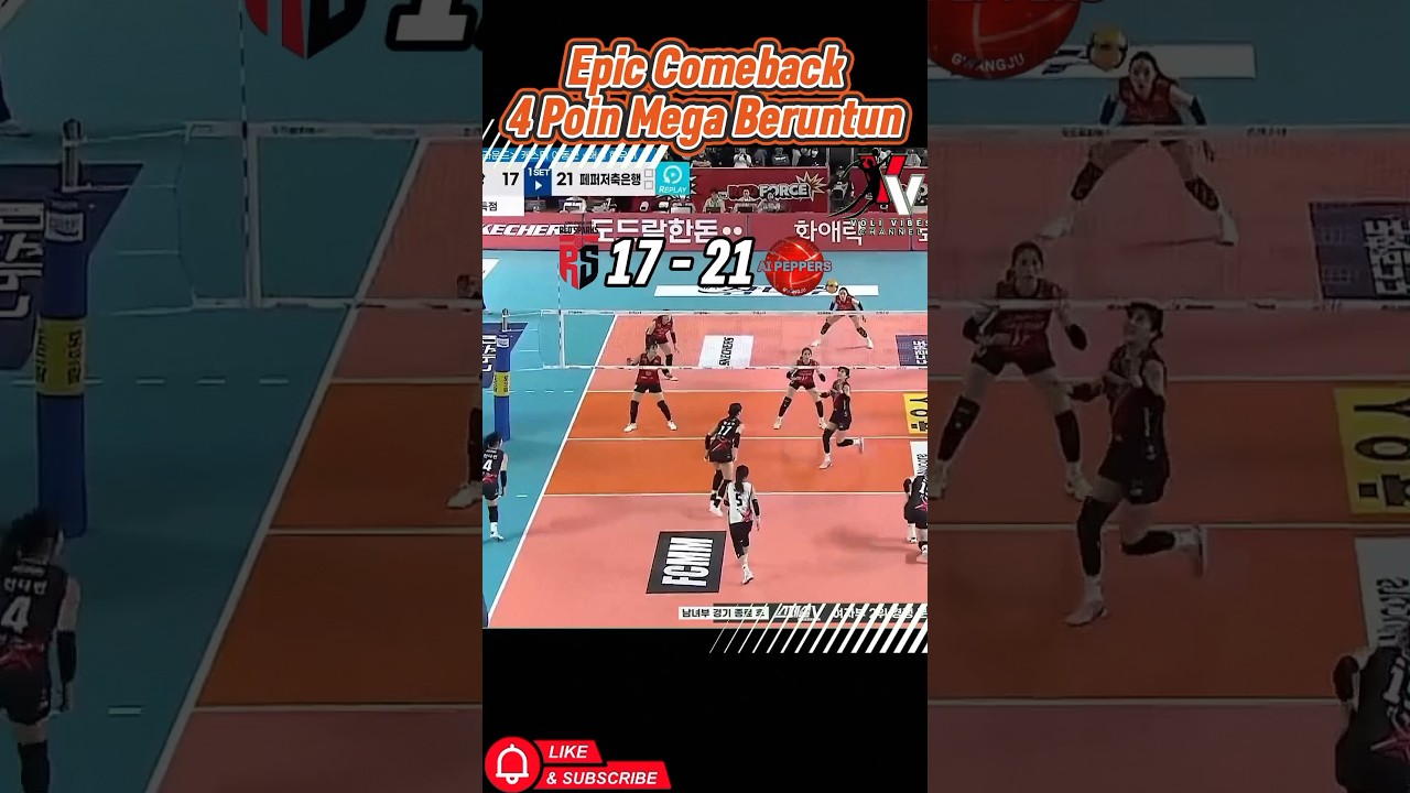 Mega! Epic Comeback Reds Park Vs Ai Pappers #megawatihangestri #volleyball #ligavolikorea