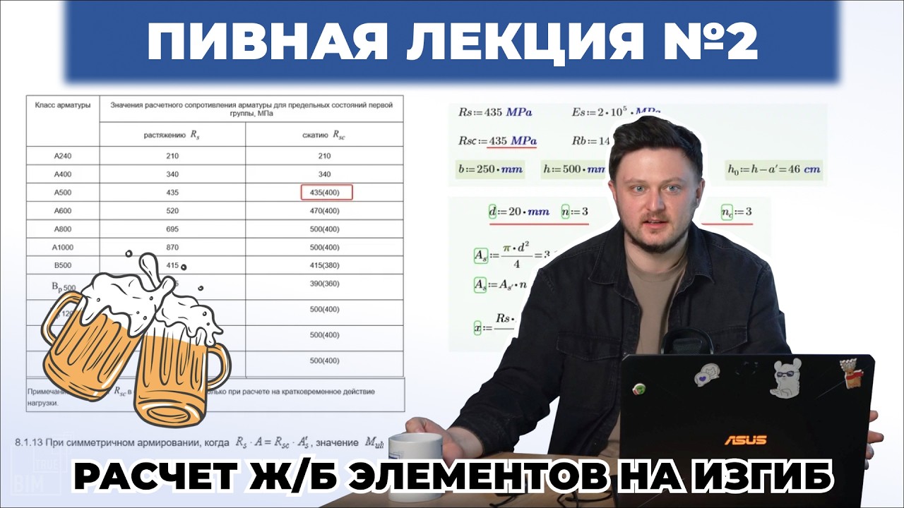 Пивная лекция №2: Расчет ж/б элементов на изгиб