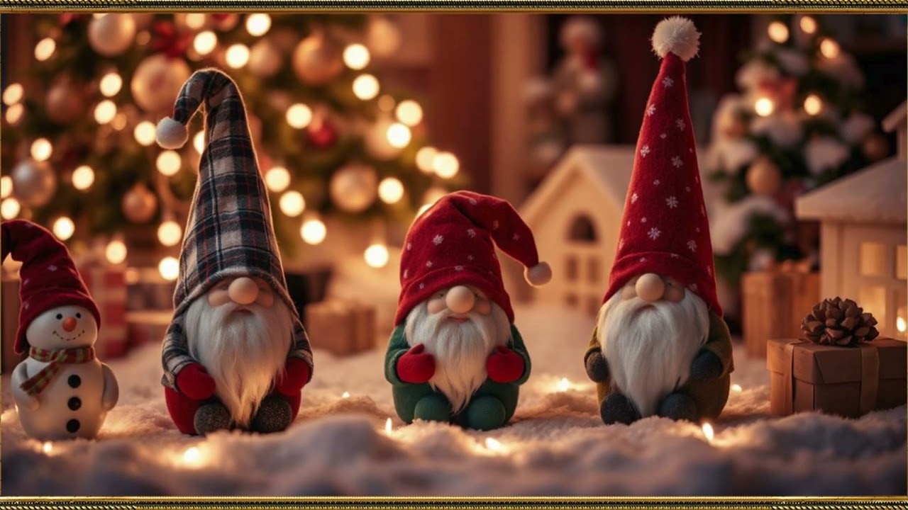 Christmas Gnomes 4K Framed TV Art Screensaver Wallpaper | TV Screensaver