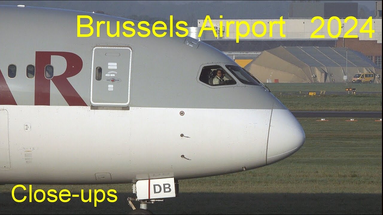 Brussels Airport with close-up action in 2024