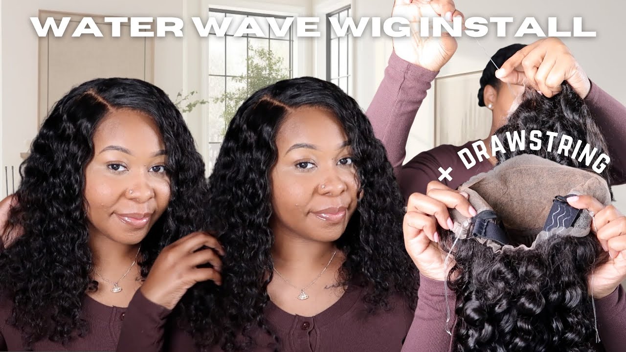 Glueless Water Wave Wig Install + Drawstring | Premax Wig Ft. Luvme Hair
