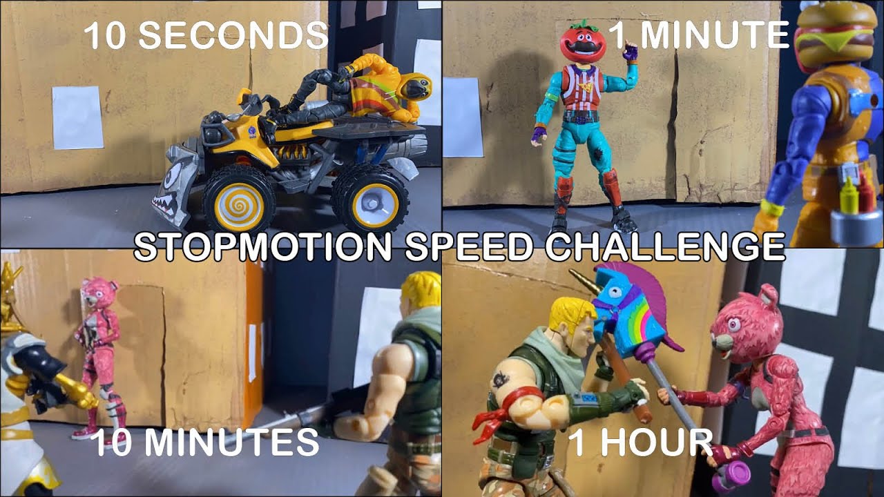 SPEED CHALLENGE: Fortnite Stopmotion in 10 seconds | 1 minute | 10 minutes | 1 hour