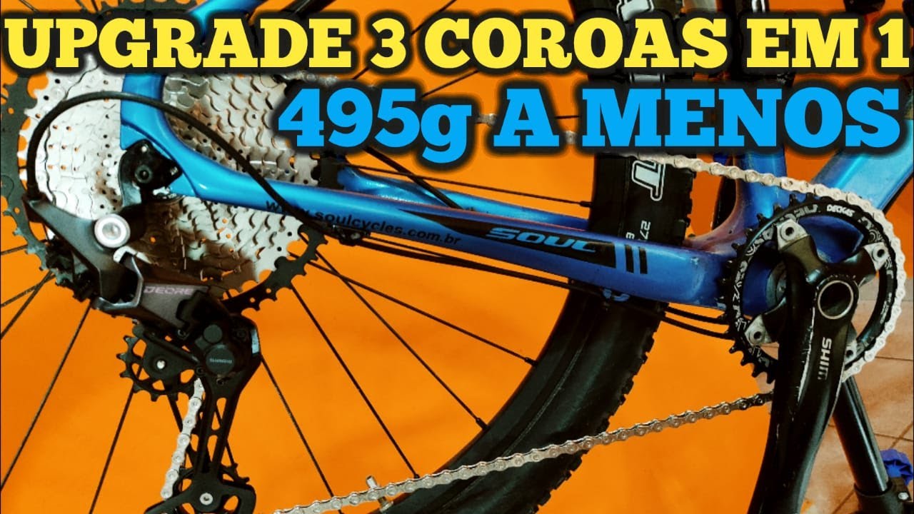 Como transformar PEDIVELA 3 COROAS EM 1 upgrade 1X12 com MELHOR CUSTO BENEFICIO, k7 Absolute 12v