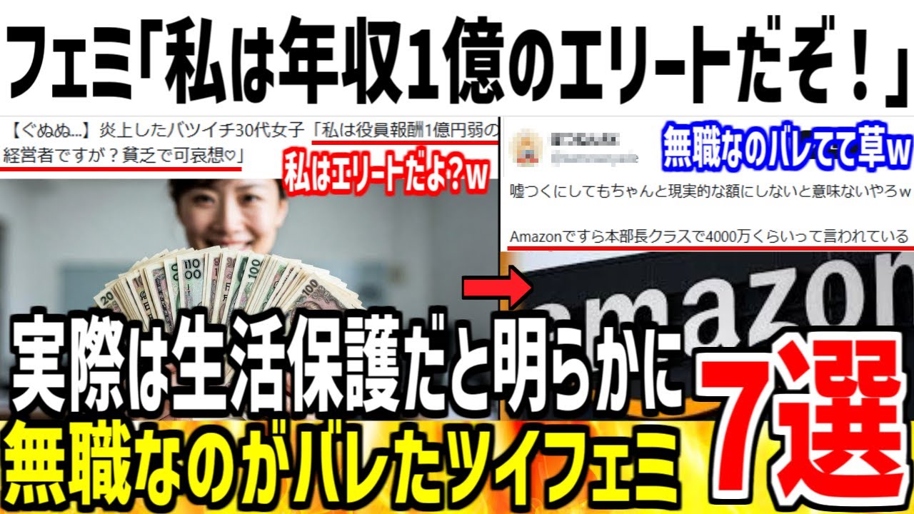調子乗った結果ニートなのがバレたツイフェミ7選【ゆっくり解説 総集編】
