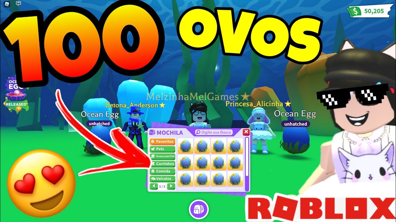 🐣 100 OVOS Oceano no Adopt Me 🐠 (Roblox)