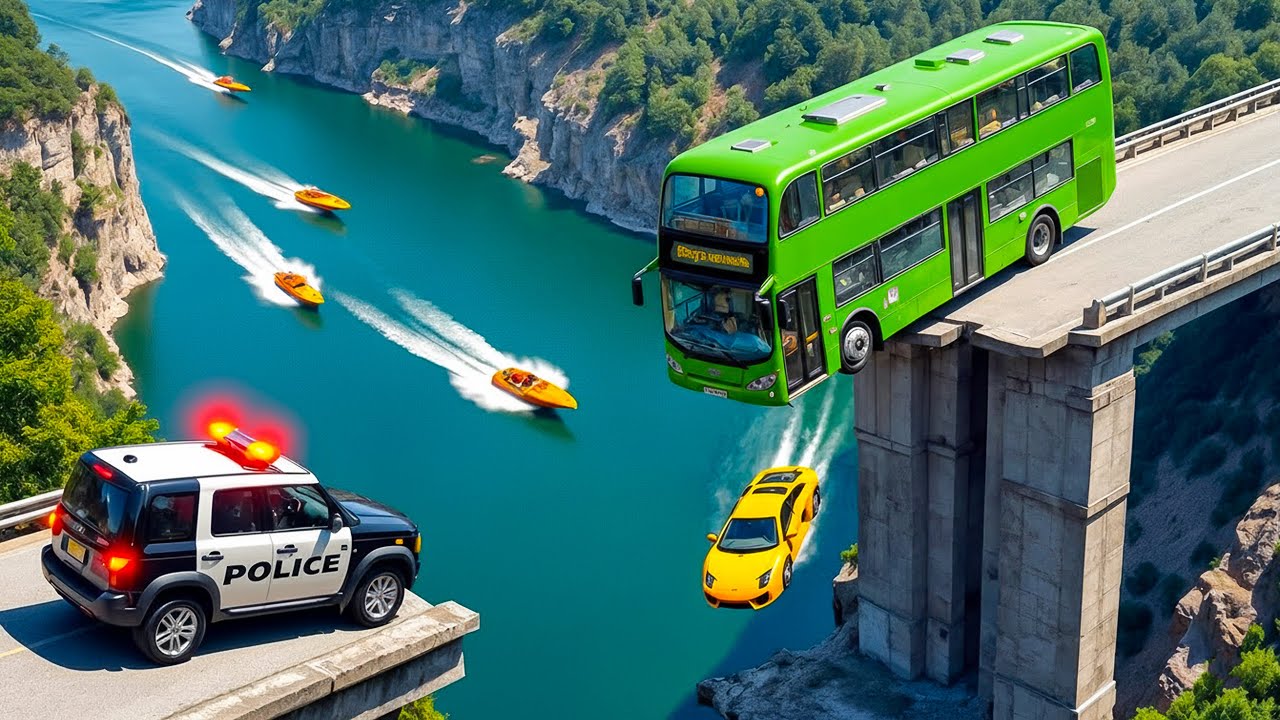 Cars vs COLLAPSE Broken Bridge #6 - BeamNG.drive Fails & Crashes 2025!