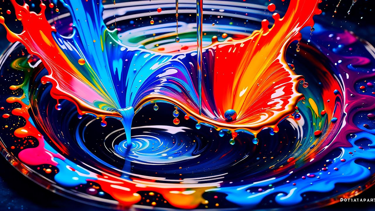 Liquid Paint Colorful Abstract Background | Copyright Free 4K Ultra HD | No Sound | OLED Safe