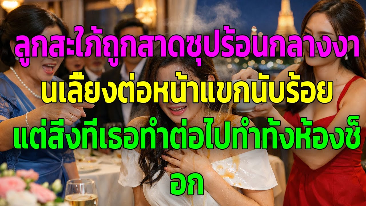 ลูกสะใภ้ถูกสาดซุปร้อนกลางงานเลี้ยงต่อหน้าแขกนับร้อย แต่สิ่งที่เธอทำต่อไปทำทั้งห้องช็อก