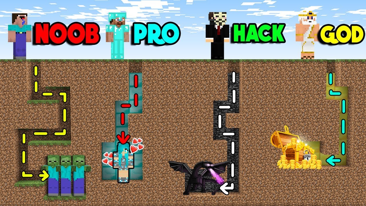 Minecraft Battle: MAZE TREASURE CHALLENGE! NOOB vs PRO vs HACKER vs GOD in Minecraft Animation