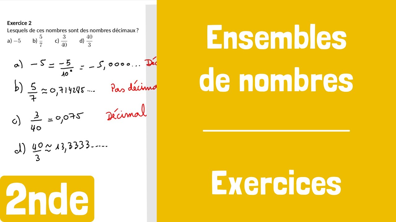 Exercices : Ensembles de nombres