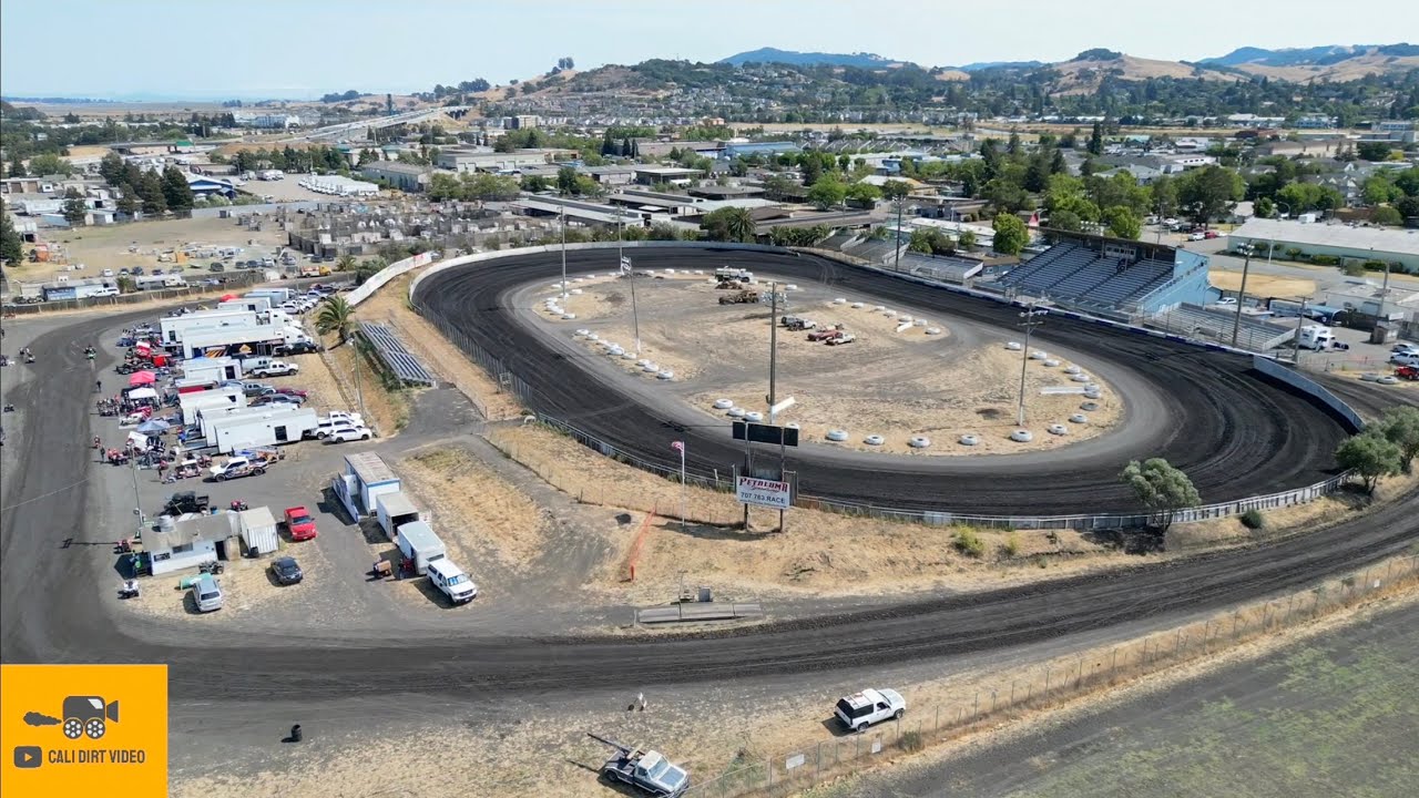 SPRINT CAR CHALLENGE TOUR AT PETALUMA SPEEDWAY, HEATS (1-3) DASH & DRONE VIDEO JULY 30, 2022