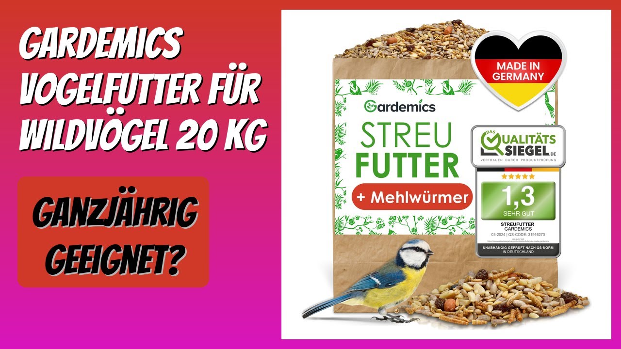 BEWERTUNG (2026): Gardemics Vogelfutter für Wildvögel 20 Kg. Infos