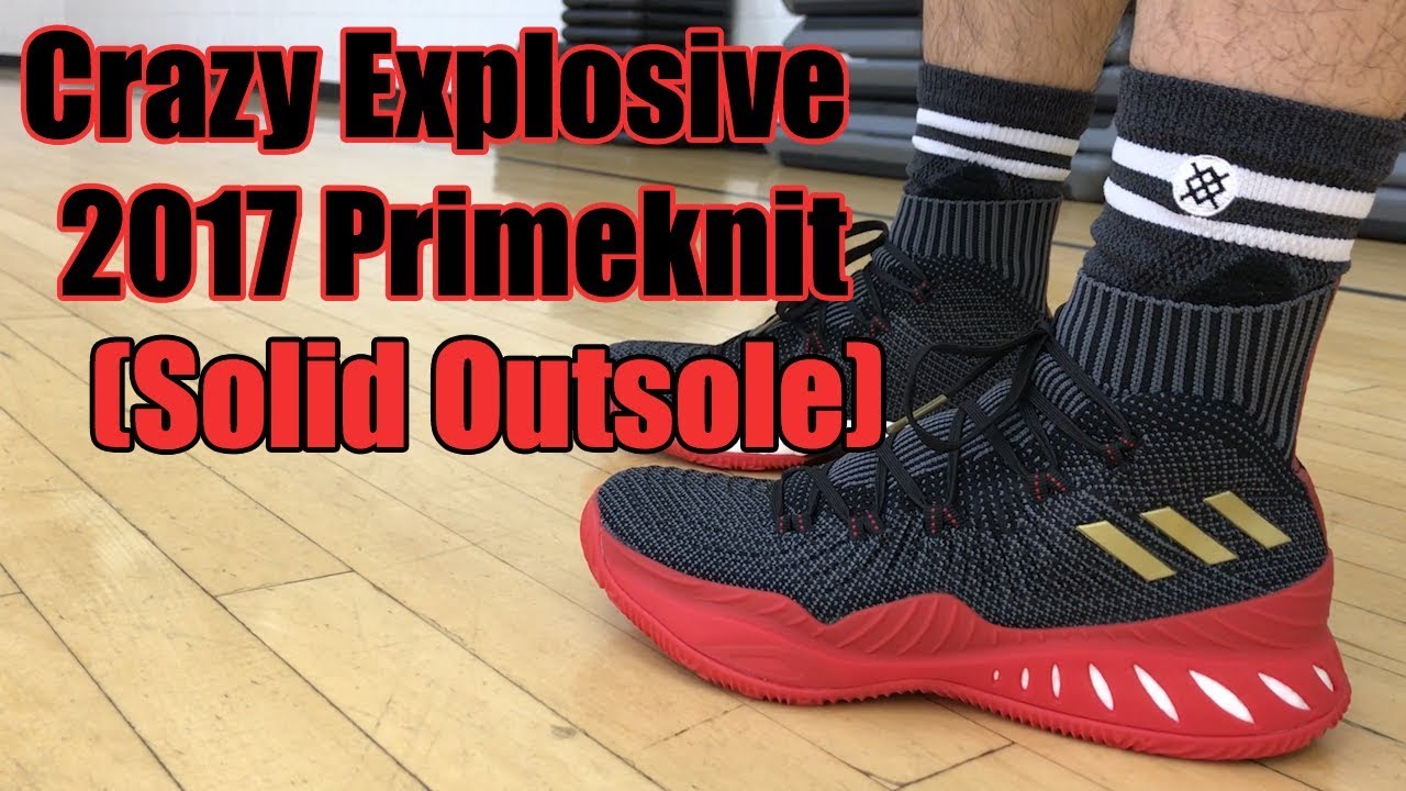 Adidas Crazy Explosive 2017 Primeknit (SOLID OUTSOLE) Performance Review. IS SOLID RUBBER BETTER?