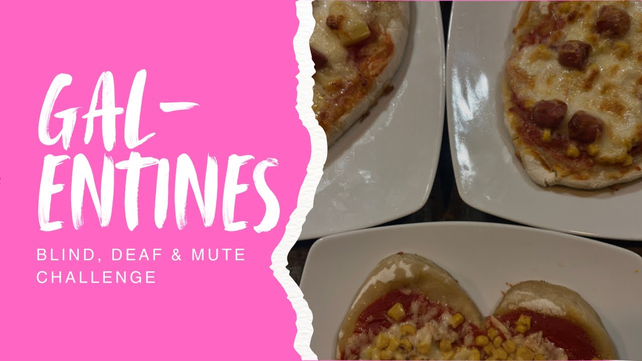 BLIND, DEAF & MUTE CHALLENGE || 🩷🍕GALENTINES EDITION  **Fail**