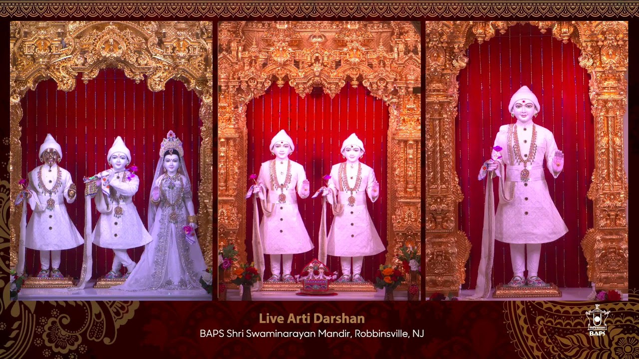 BAPS Shri Swaminarayan Mandir - Robbinsville, NJ - Live Sandhya Arti