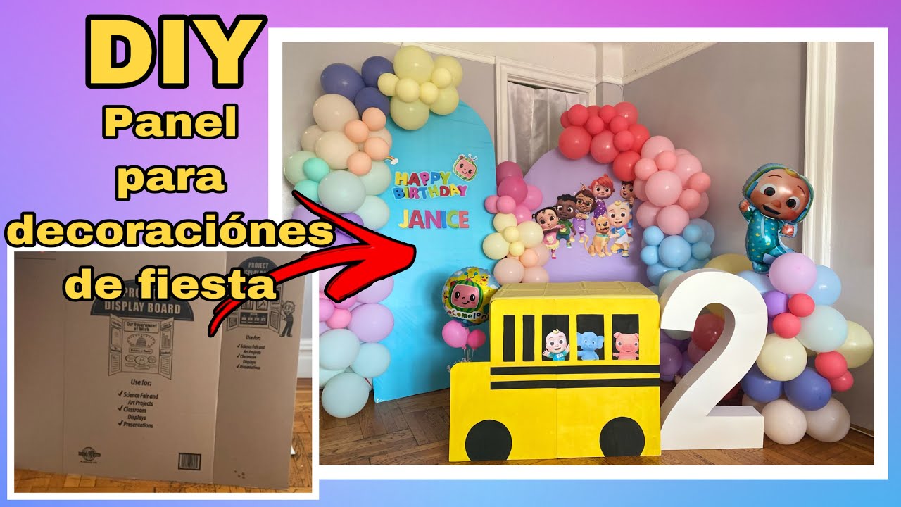 COCOMELON DIY PANEL PARA DECORACIÓN DE FIESTA DE CUMPLEAÑOS PARA NIÑAS