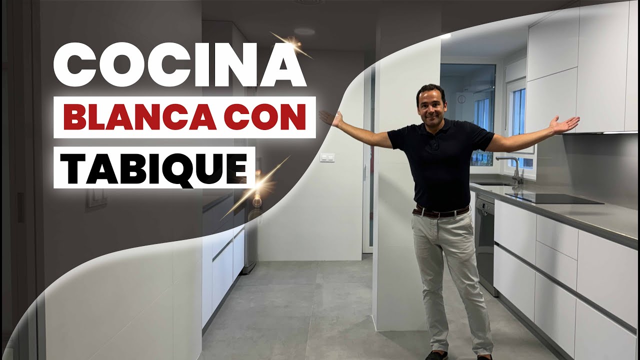 🏡 ¡COCINA BLANCA con TABIQUE! Diseño Moderno y Funcional ✨